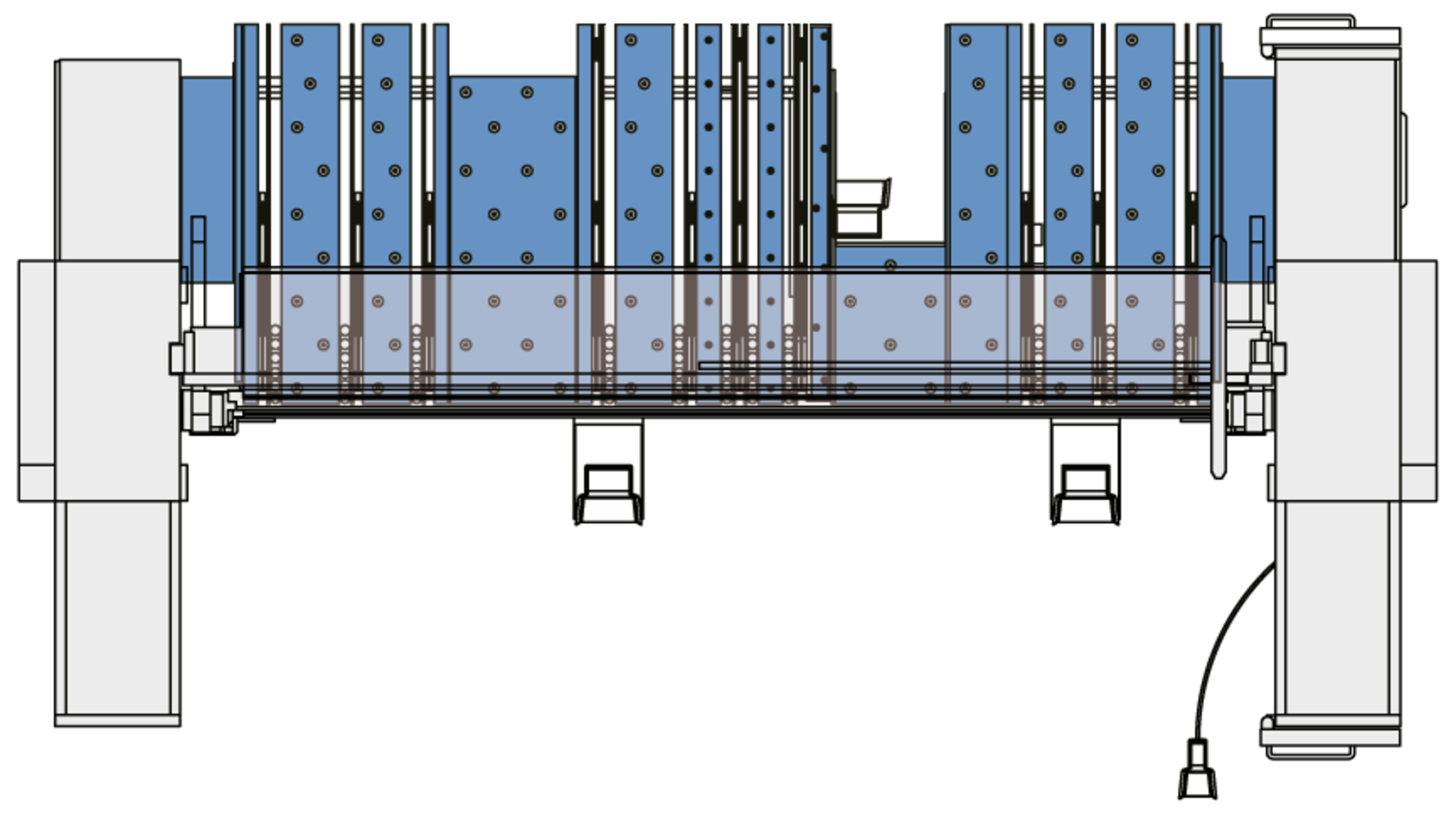 Compact rectangular gauging system